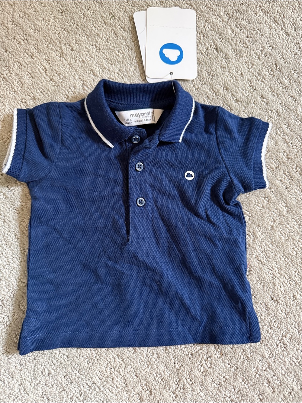 Mayoral Navy and White Trim Polo Shirt